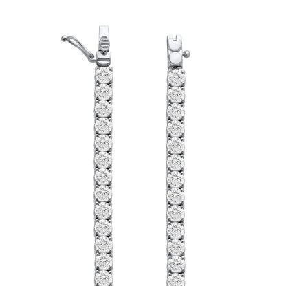 12.40 Cttw Lab Grown Diamond 925 Silver Tennis Necklace