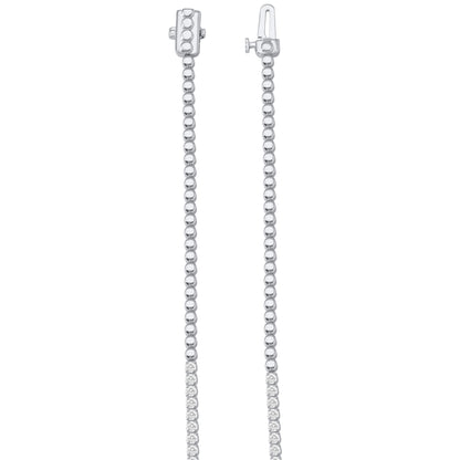 14K White Gold Round Cut Diamond Tennis Necklace