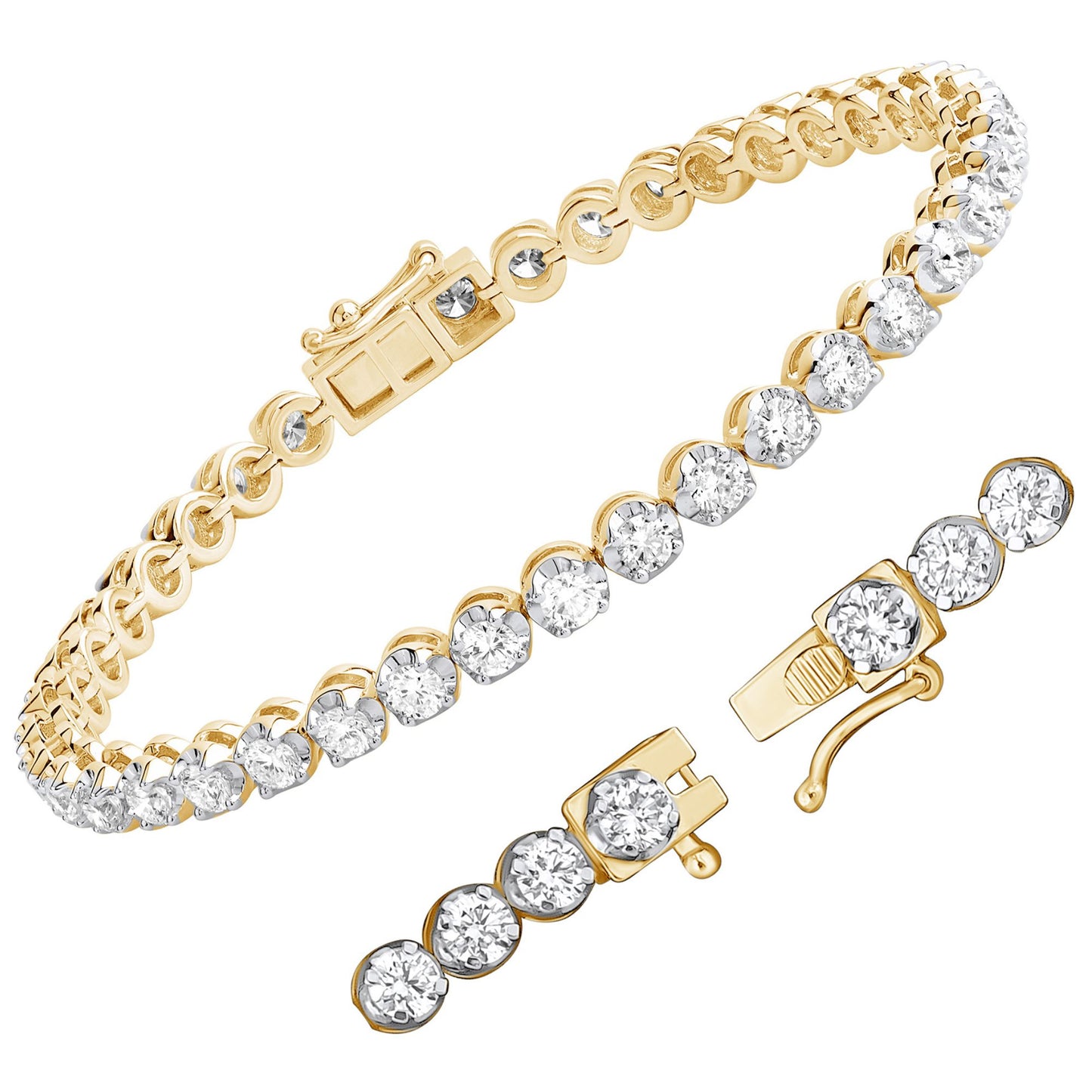 4 Ct Round Cut Lab Grown Diamond 925 Silver Tennis Bracelet