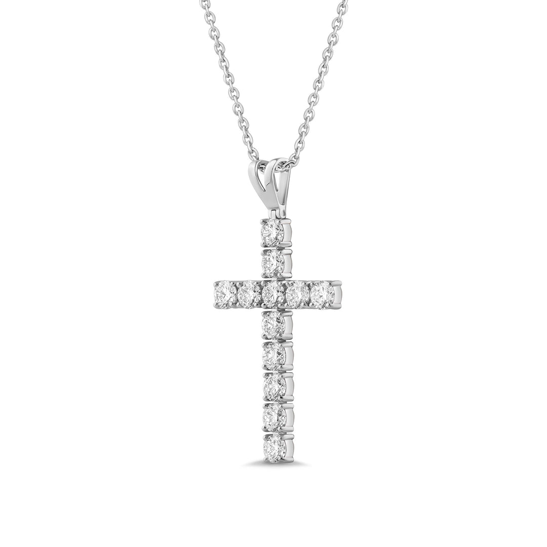 3 Ct Diamond Cross Pendant Necklace 925 Silver - Dewberry Diamonds