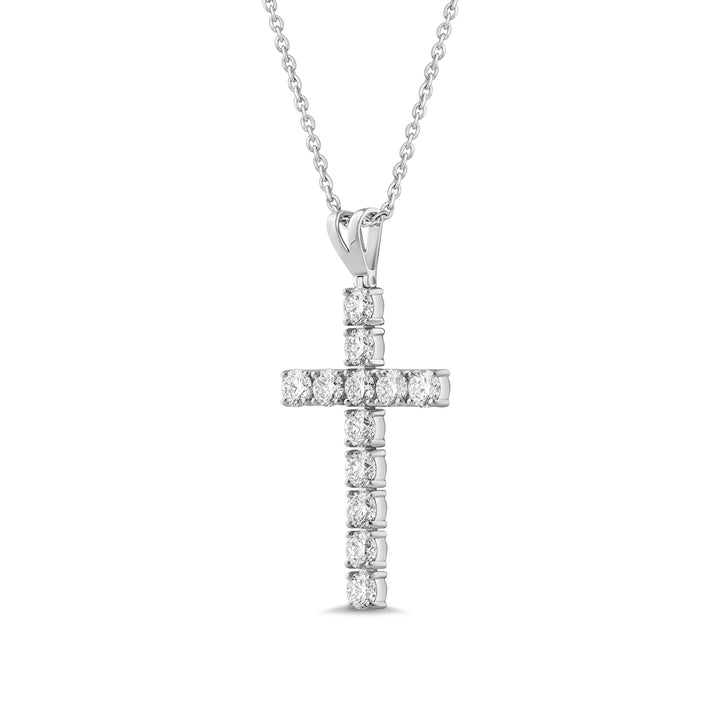 3 Ct Diamond Cross Pendant Necklace 925 Silver - Dewberry Diamonds