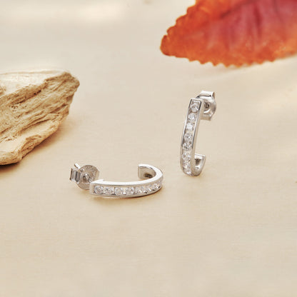 3/8 Cttw Lab Grown Diamond J Hoop Earrings - Dewberry Diamonds