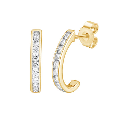 3/8 Cttw Lab Grown Diamond J Hoop Earrings - Dewberry Diamonds