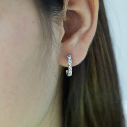 3/8 Cttw Lab Grown Diamond J Hoop Earrings - Dewberry Diamonds