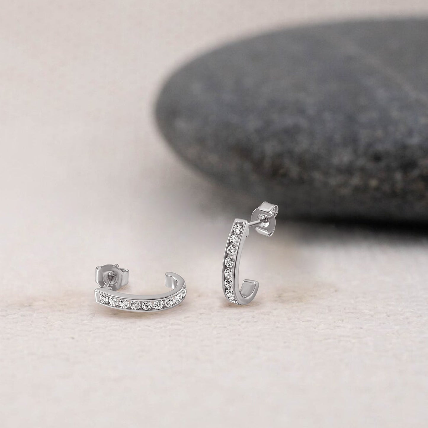 3/8 Cttw Lab Grown Diamond J Hoop Earrings - Dewberry Diamonds
