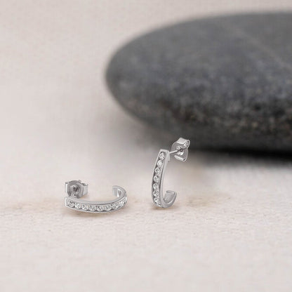 3/8 Cttw Lab Grown Diamond J Hoop Earrings - Dewberry Diamonds