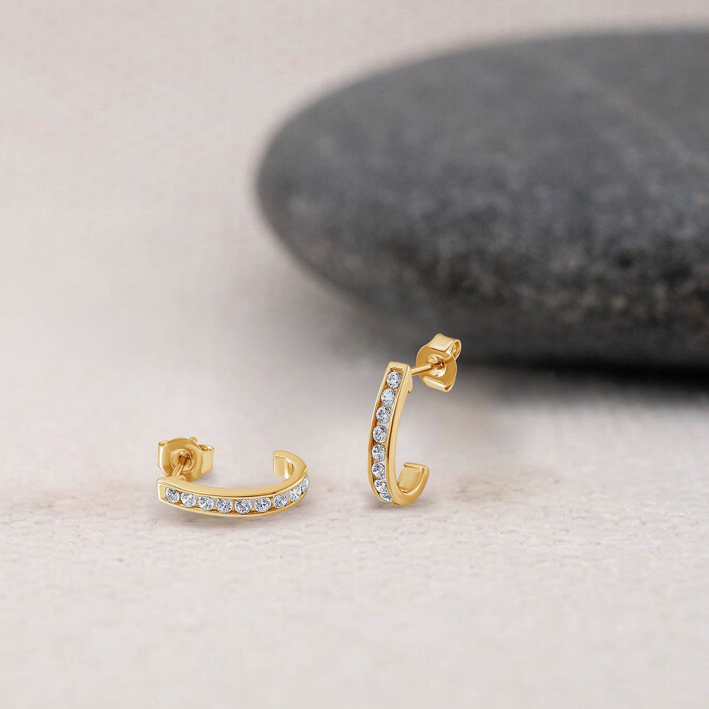3/8 Cttw Lab Grown Diamond J Hoop Earrings - Dewberry Diamonds