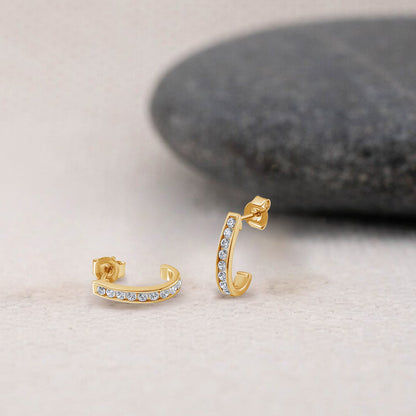 3/8 Cttw Lab Grown Diamond J Hoop Earrings - Dewberry Diamonds