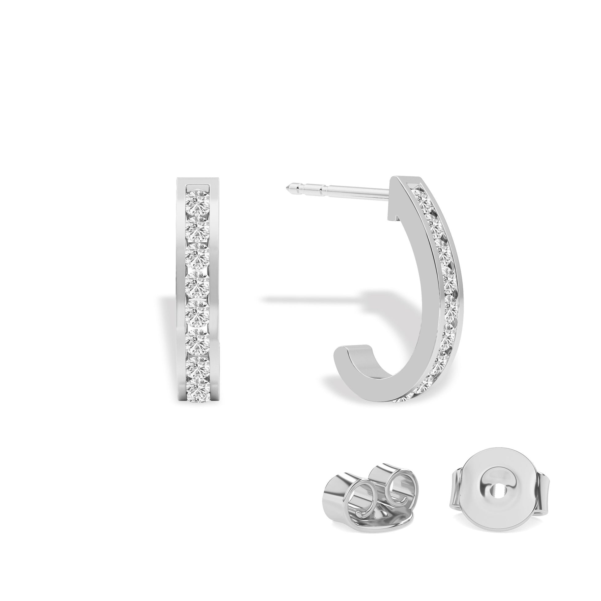 3/8 Cttw Lab Grown Diamond J Hoop Earrings - Dewberry Diamonds