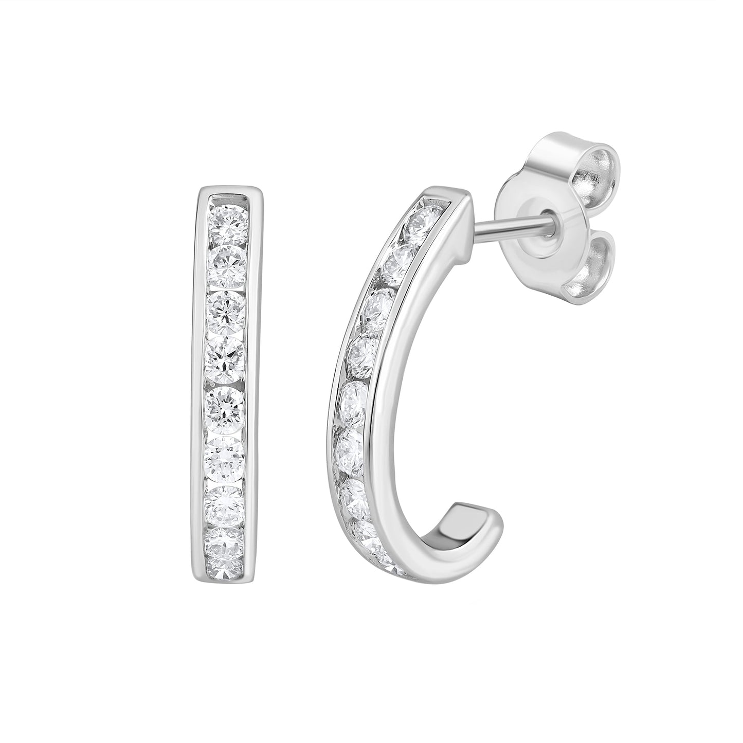 3/8 Cttw Lab Grown Diamond J Hoop Earrings - Dewberry Diamonds