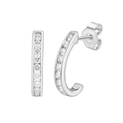 3/8 Cttw Lab Grown Diamond J Hoop Earrings - Dewberry Diamonds