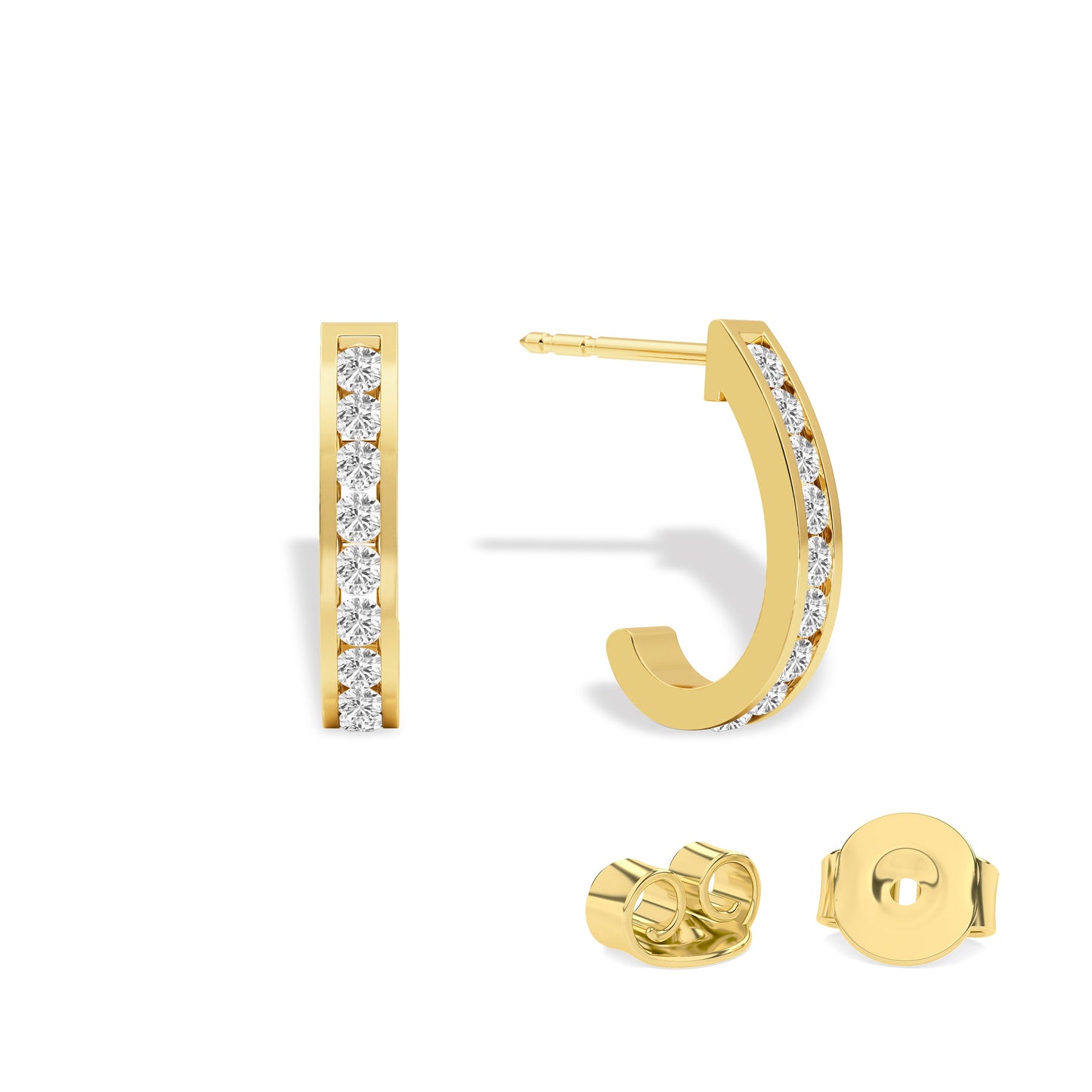 3/8 Cttw Lab Grown Diamond J Hoop Earrings - Dewberry Diamonds