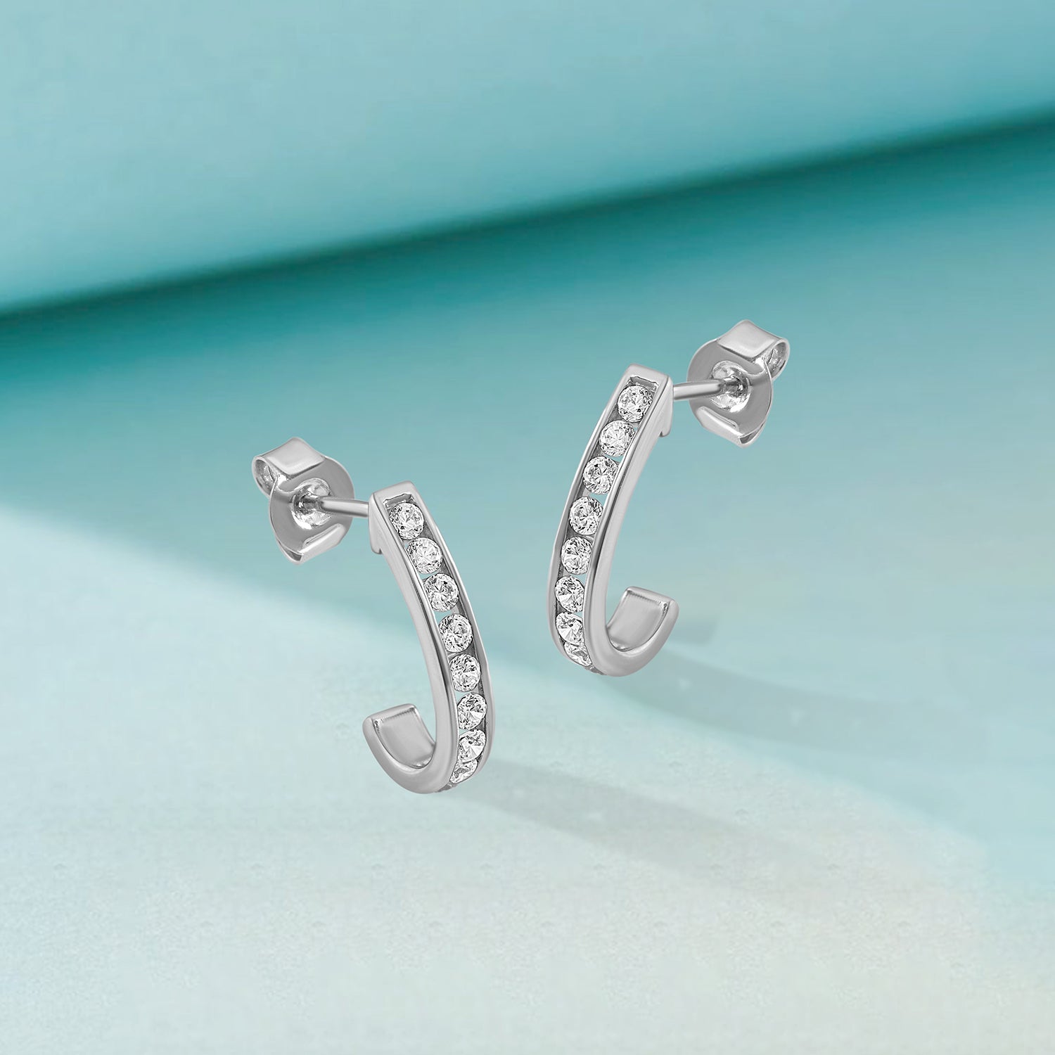 3/8 Cttw Lab Grown Diamond J Hoop Earrings - Dewberry Diamonds