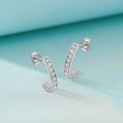 3/8 Cttw Lab Grown Diamond J Hoop Earrings - Dewberry Diamonds