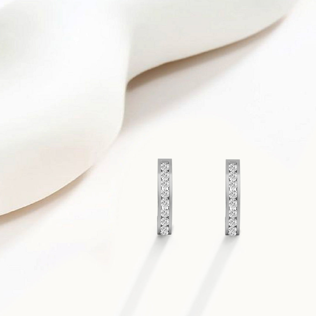 3/8 Cttw Lab Grown Diamond J Hoop Earrings - Dewberry Diamonds