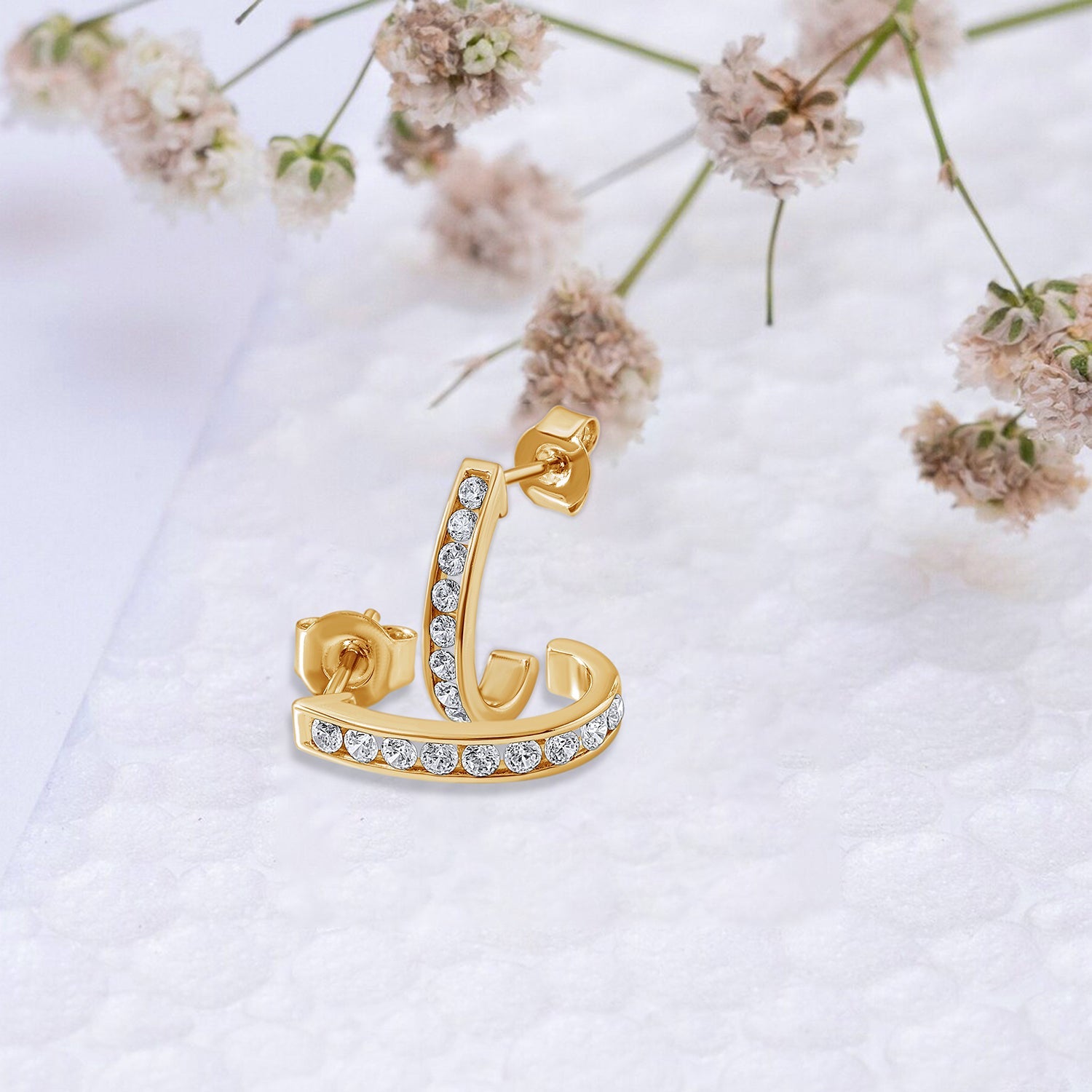3/8 Cttw Lab Grown Diamond J Hoop Earrings - Dewberry Diamonds