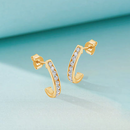 3/8 Cttw Lab Grown Diamond J Hoop Earrings - Dewberry Diamonds