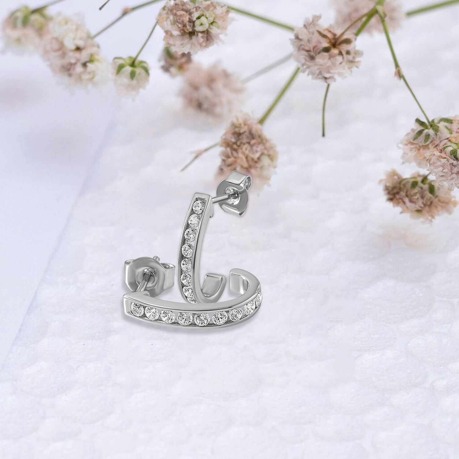 3/8 Cttw Lab Grown Diamond J Hoop Earrings - Dewberry Diamonds
