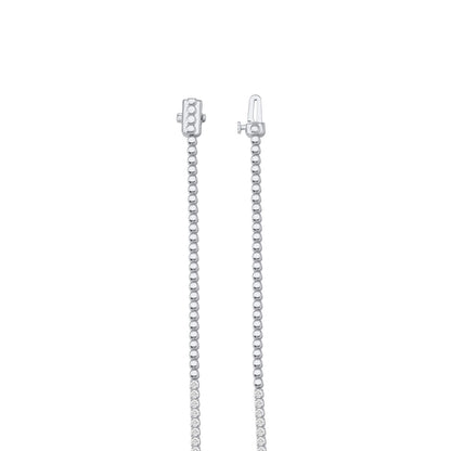 925 Silver 14K White Gold Plated Lab Grown Diamond Tennis Necklace