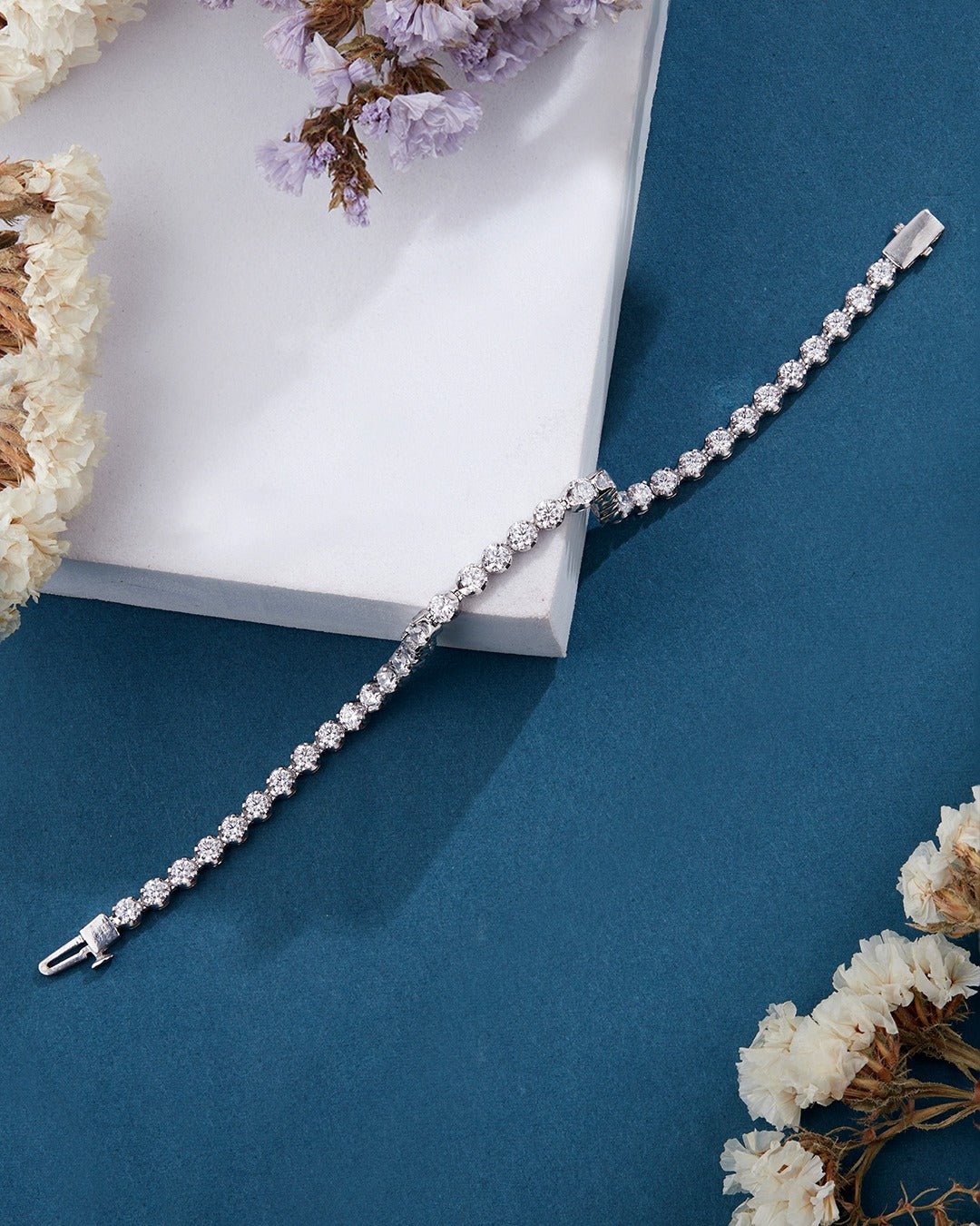 4 Ct Lab Grown Diamond 925 Silver Tennis Bracelet - Dewberry Diamonds