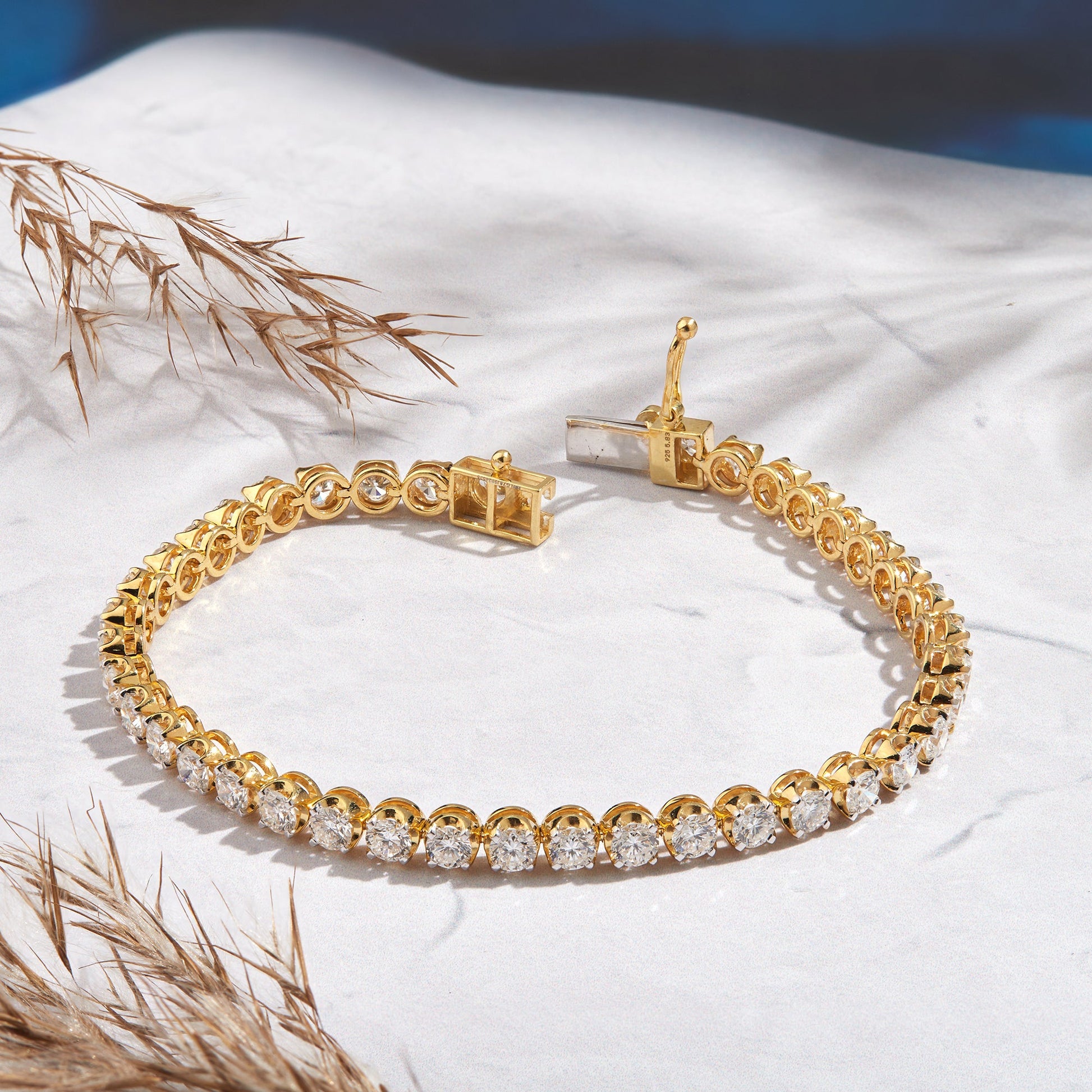 4 Ct Lab Grown Diamond 925 Silver Tennis Bracelet - Dewberry Diamonds