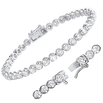 4 Ct Lab Grown Diamond 925 Silver Tennis Bracelet - Dewberry Diamonds