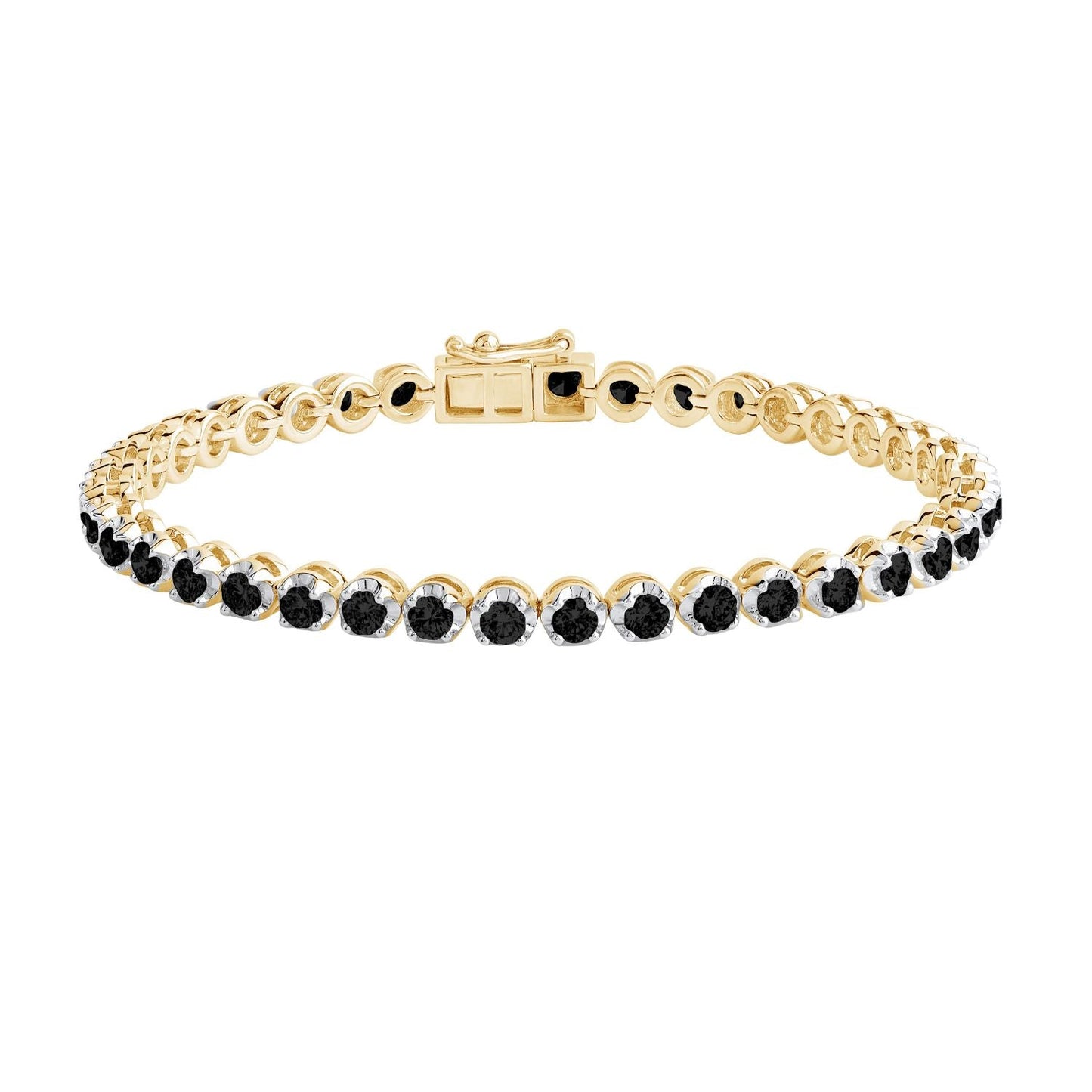 4 CT Round Cut Black Diamond Tennis Bracelet 7 Inch - Dewberry Diamonds