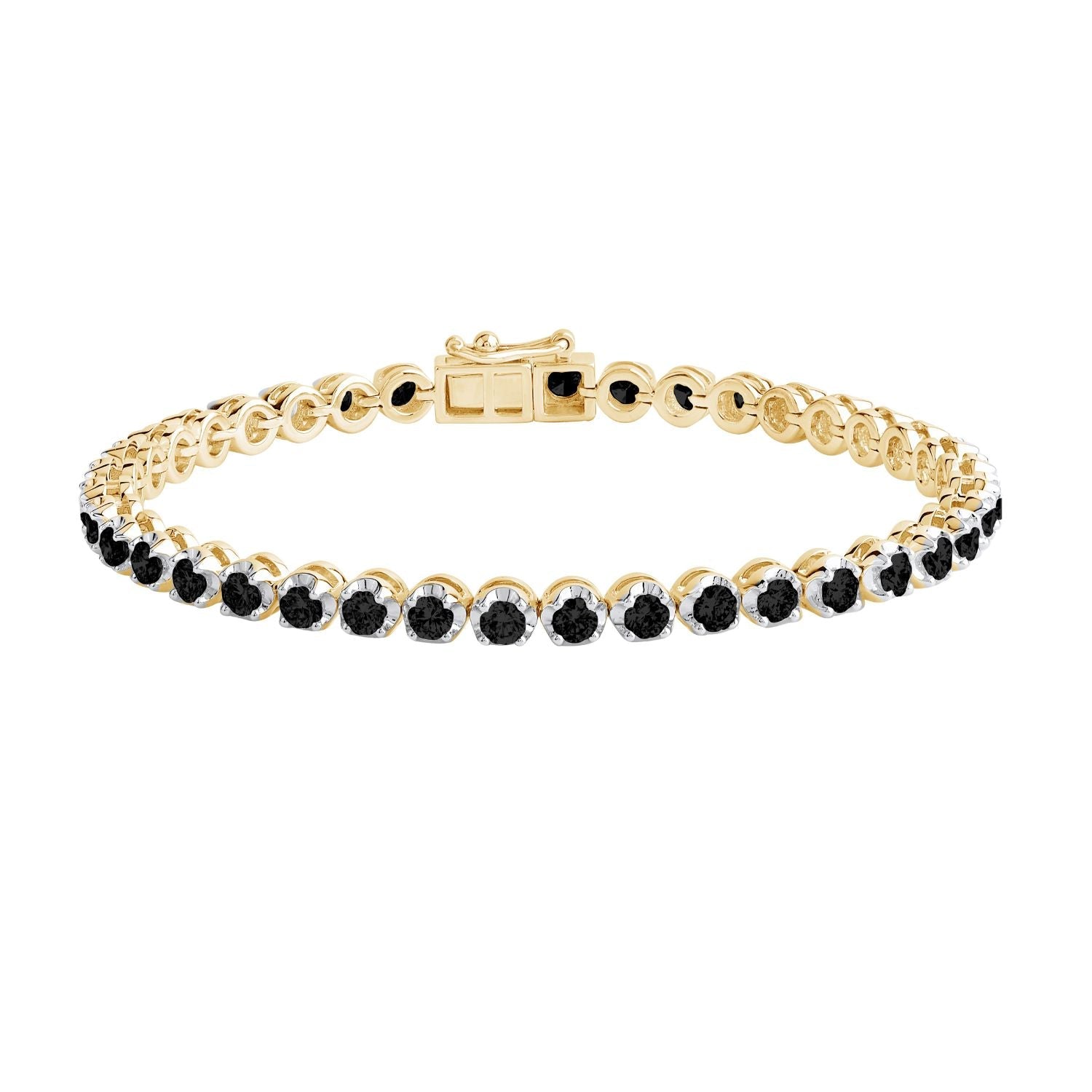 4 CT Round Cut Black Diamond Tennis Bracelet 7 Inch - Dewberry Diamonds