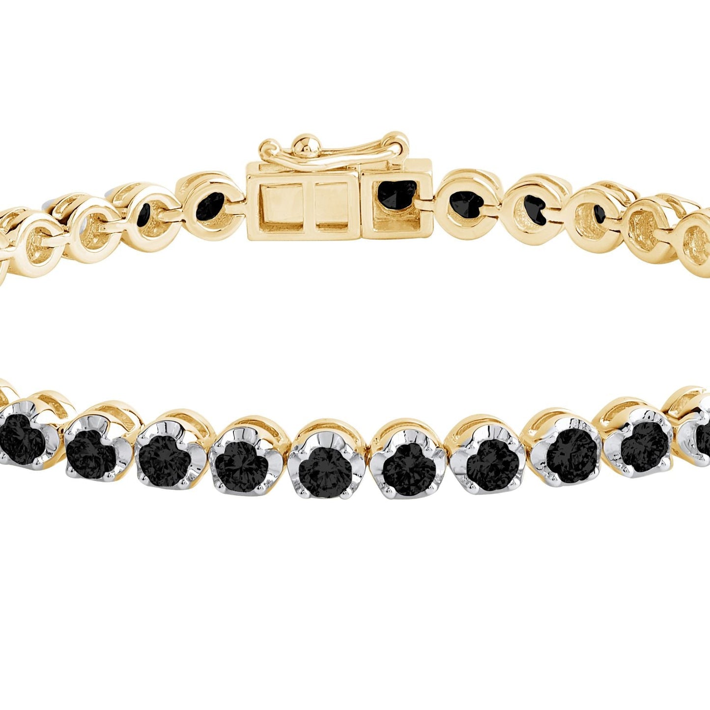 4 CT Round Cut Black Diamond Tennis Bracelet 7 Inch - Dewberry Diamonds