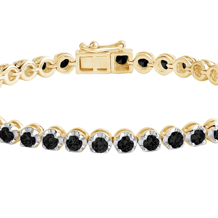 4 CT Round Cut Black Diamond Tennis Bracelet 7 Inch - Dewberry Diamonds