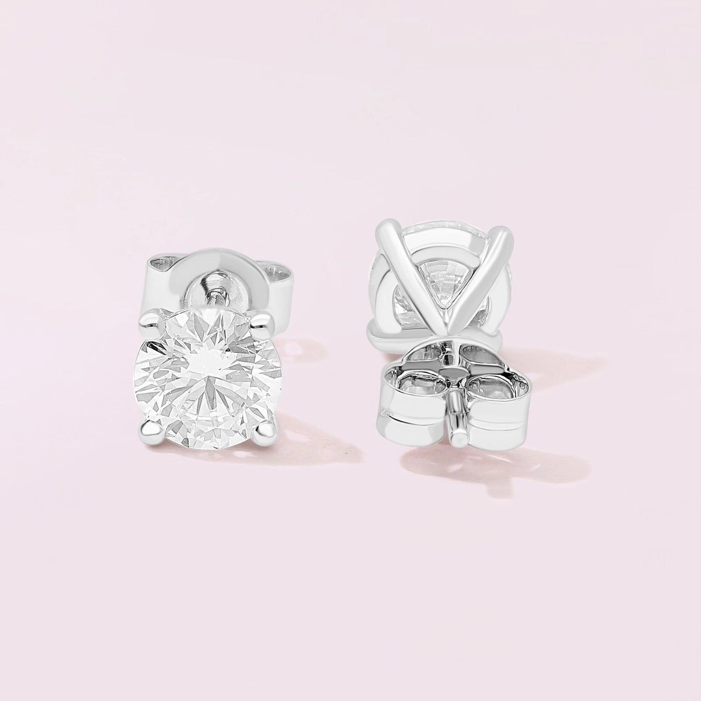 Solitaire Push Back Stud Earring
