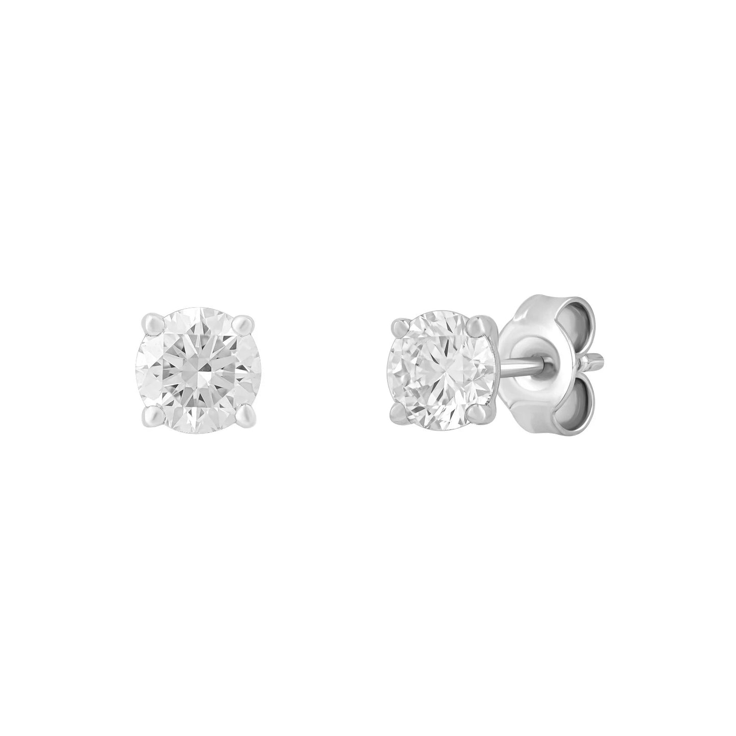 Solitaire Push Back Stud Earring