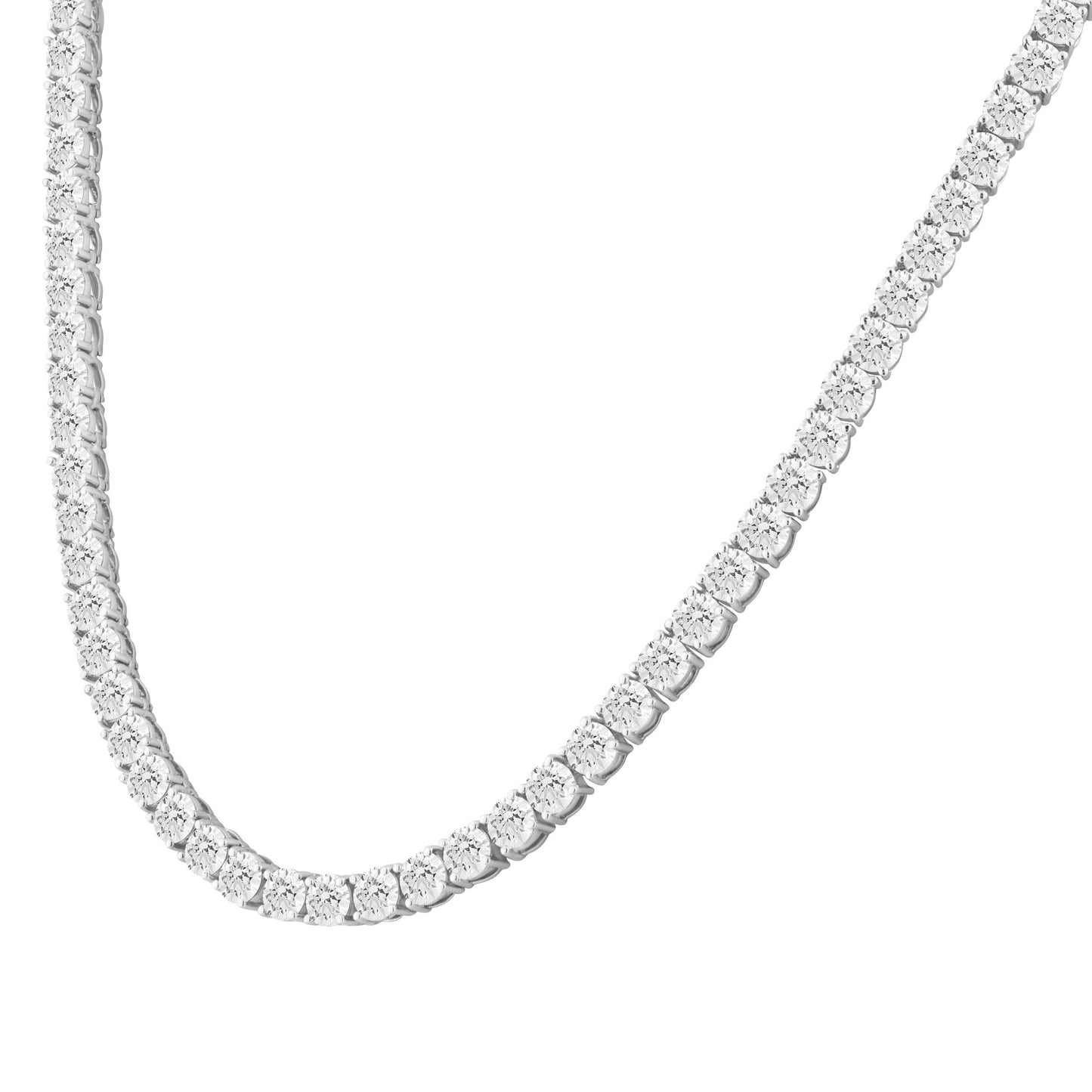 12.40 Cttw Lab Grown Diamond 925 Silver Tennis Necklace