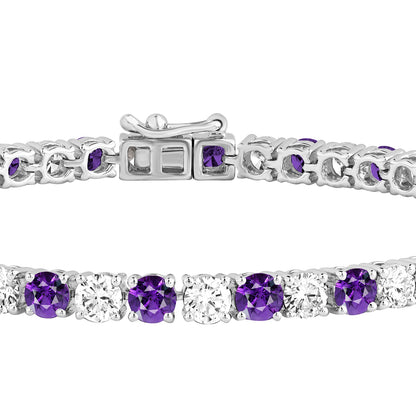 7.50 Ct Amethyst & Diamond Women's Tennis Bracelets - Dewberry Diamonds