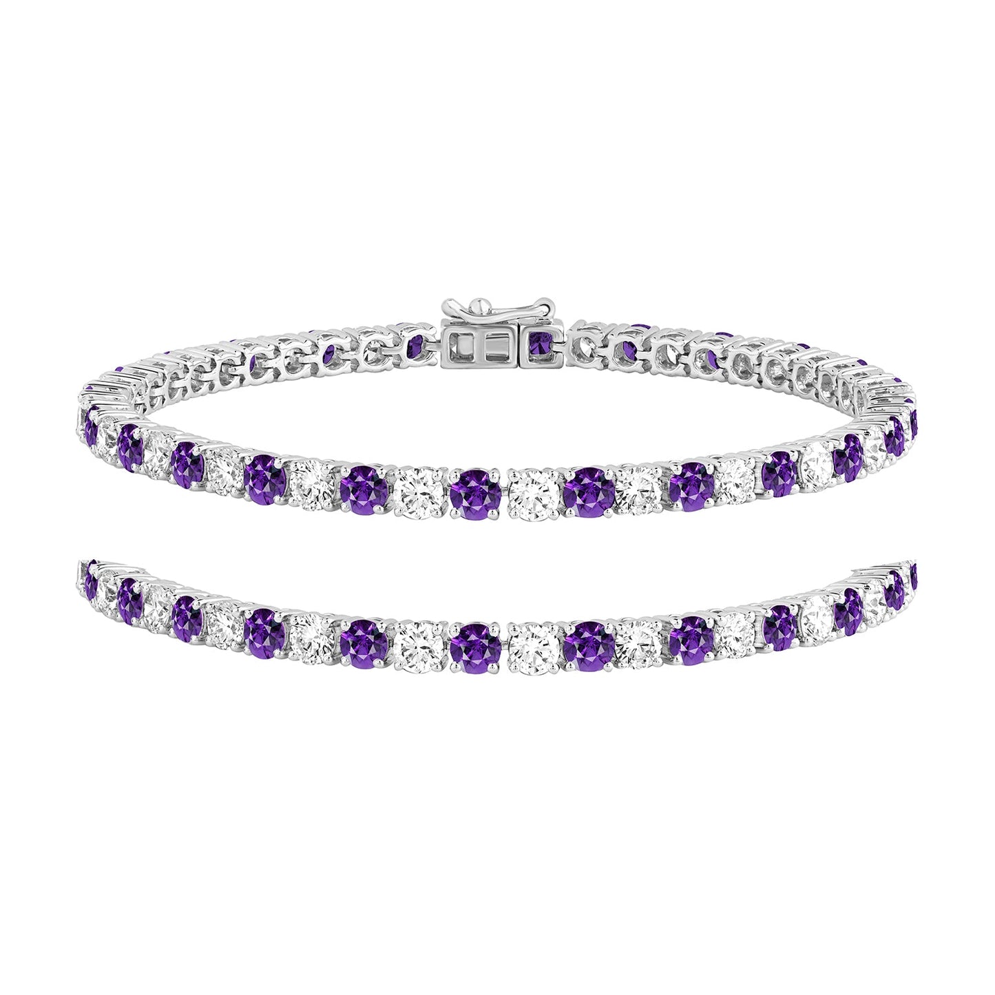 7.50 Ct Amethyst & Diamond Women's Tennis Bracelets - Dewberry Diamonds