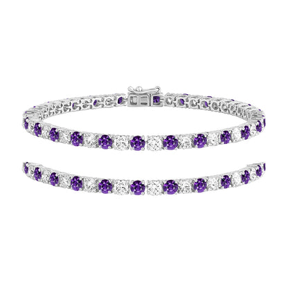 7.50 Ct Amethyst & Diamond Women's Tennis Bracelets - Dewberry Diamonds