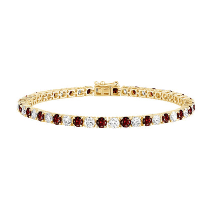 7.50 Ct Natural Red Ruby & Diamond Tennis Bracelets - Dewberry Diamonds