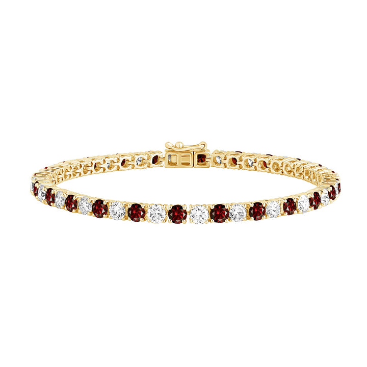 7.50 Ct Natural Red Ruby &amp; Diamond Tennis Bracelets - Dewberry Diamonds