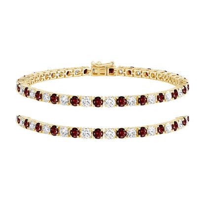 7.50 Ct Natural Red Ruby & Diamond Tennis Bracelets - Dewberry Diamonds