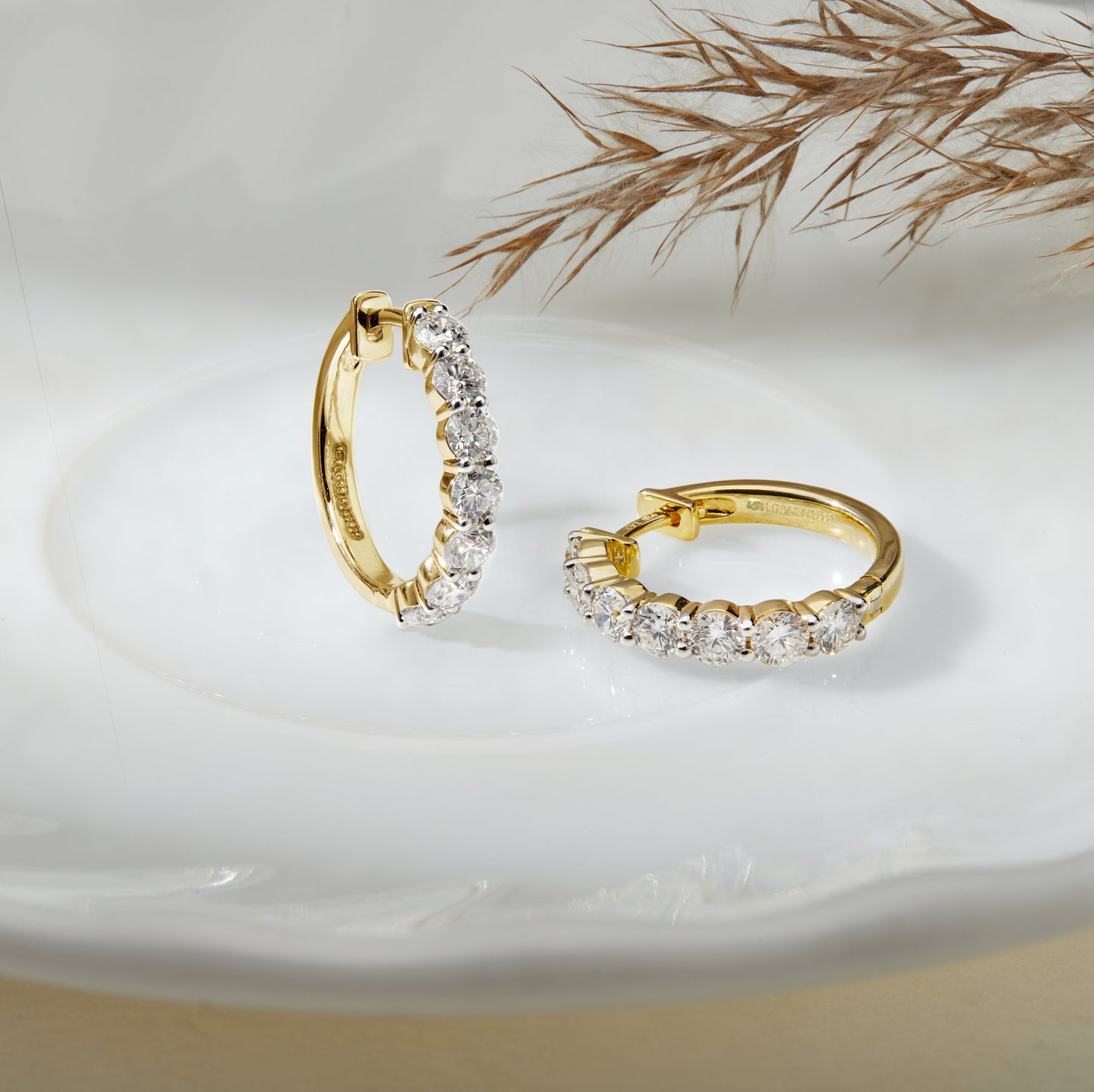 925 Silver 1.60 Ct Lab Grown Diamond Huggie Hoop Earrings - Dewberry Diamonds