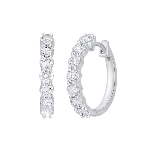 925 Silver 1.60 Ct Lab Grown Diamond Huggie Hoop Earrings - Dewberry Diamonds