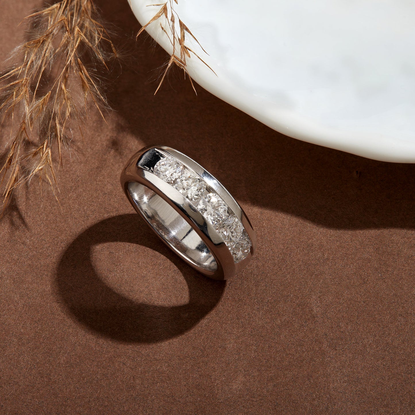 925 Silver 2.50 CT Men’s Diamond Wedding Band - Dewberry Diamonds