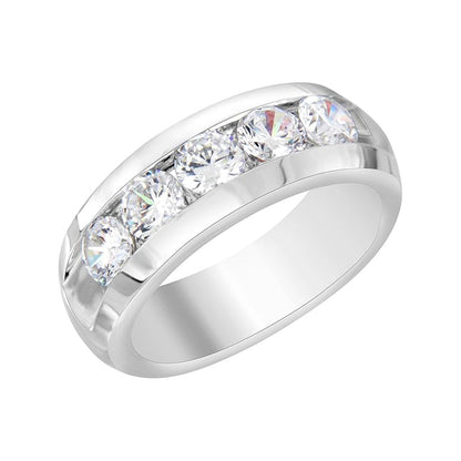 925 Silver 2.50 CT Men’s Diamond Wedding Band - Dewberry Diamonds