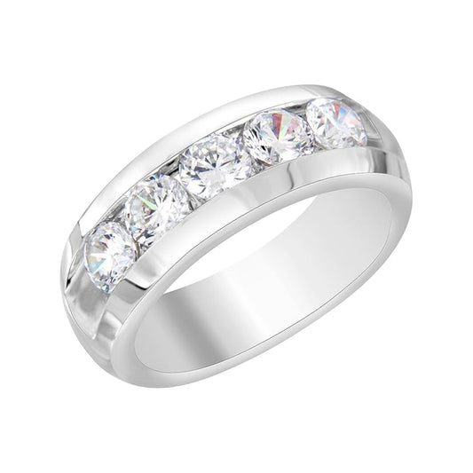 925 Silver 2.50 CT Men’s Diamond Wedding Band - Dewberry Diamonds