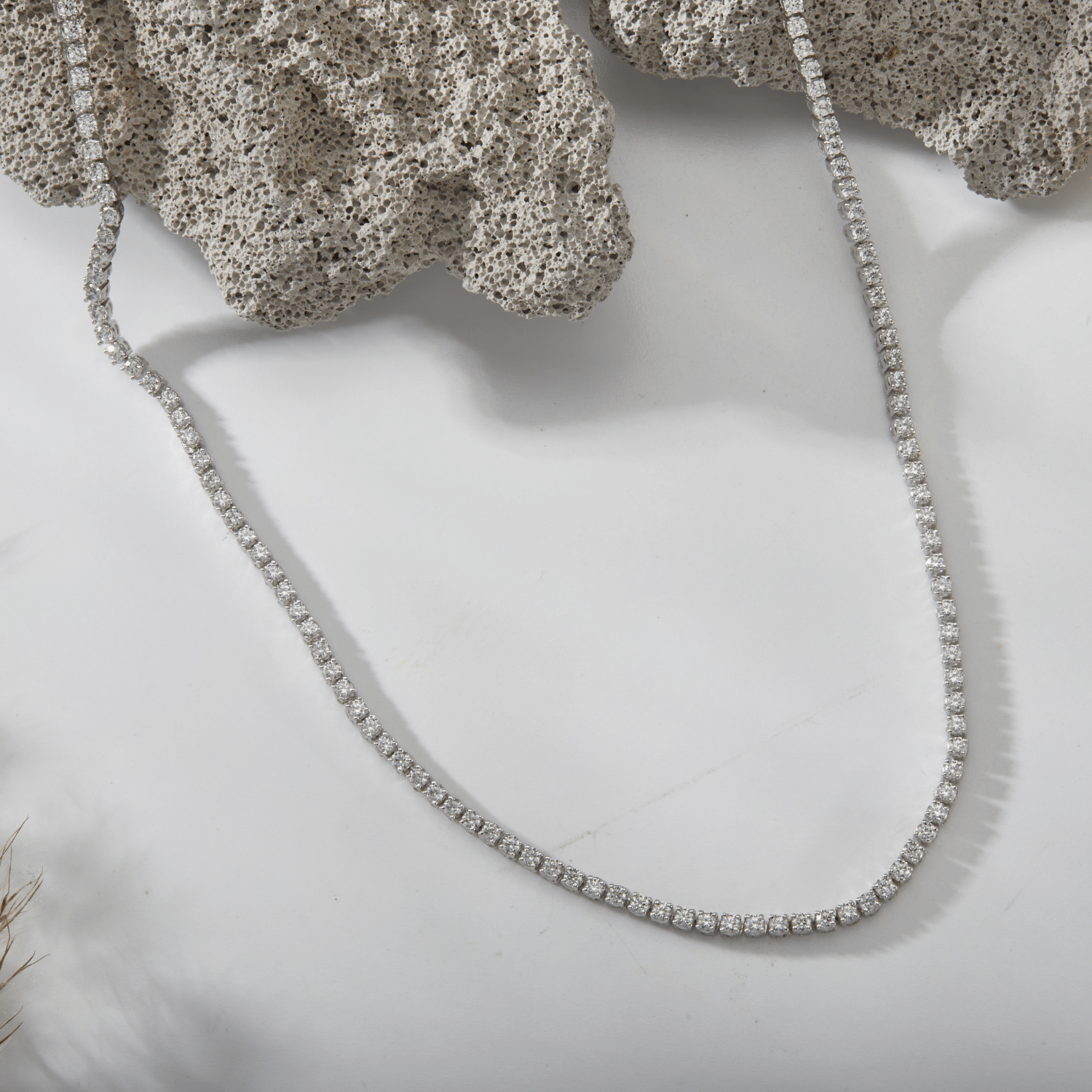 925 Silver Lab Grown Diamond Tennis Necklace - Dewberry Diamonds