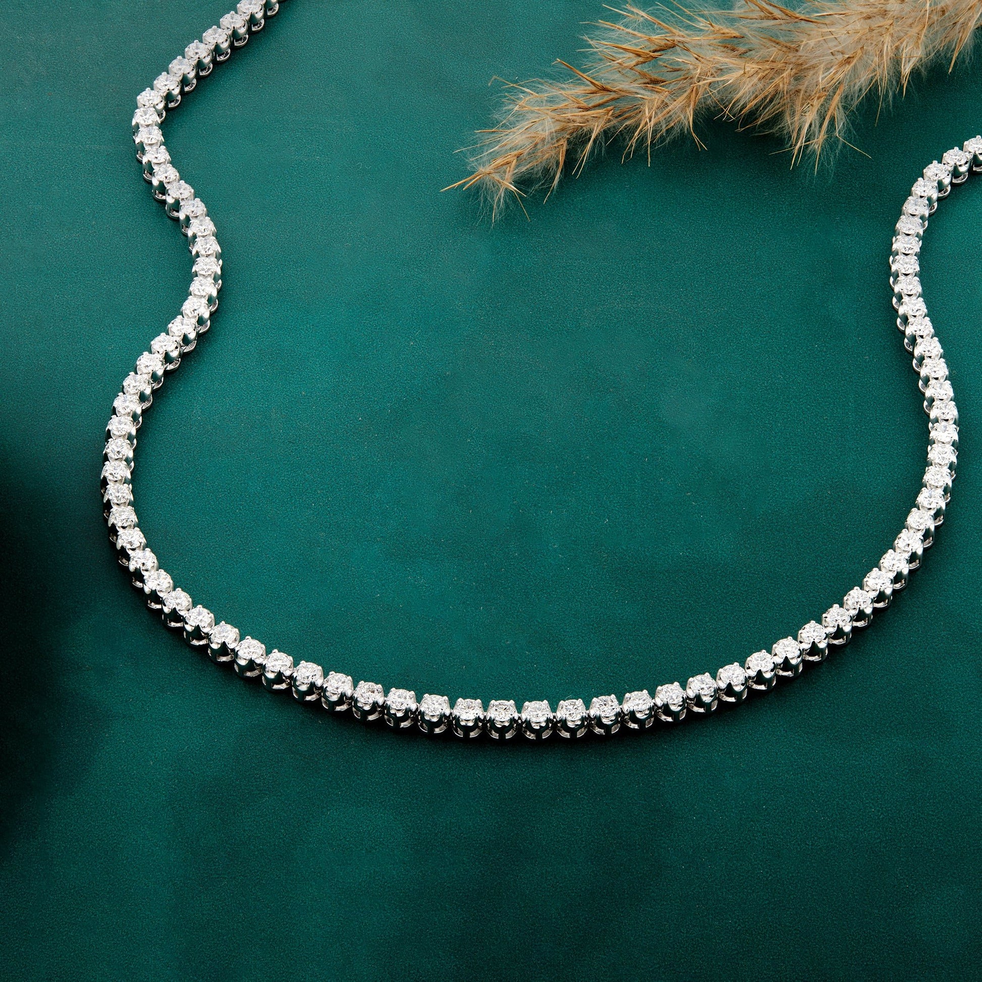 925 Silver Lab Grown Diamond Tennis Necklace - Dewberry Diamonds
