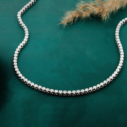 925 Silver Lab Grown Diamond Tennis Necklace - Dewberry Diamonds