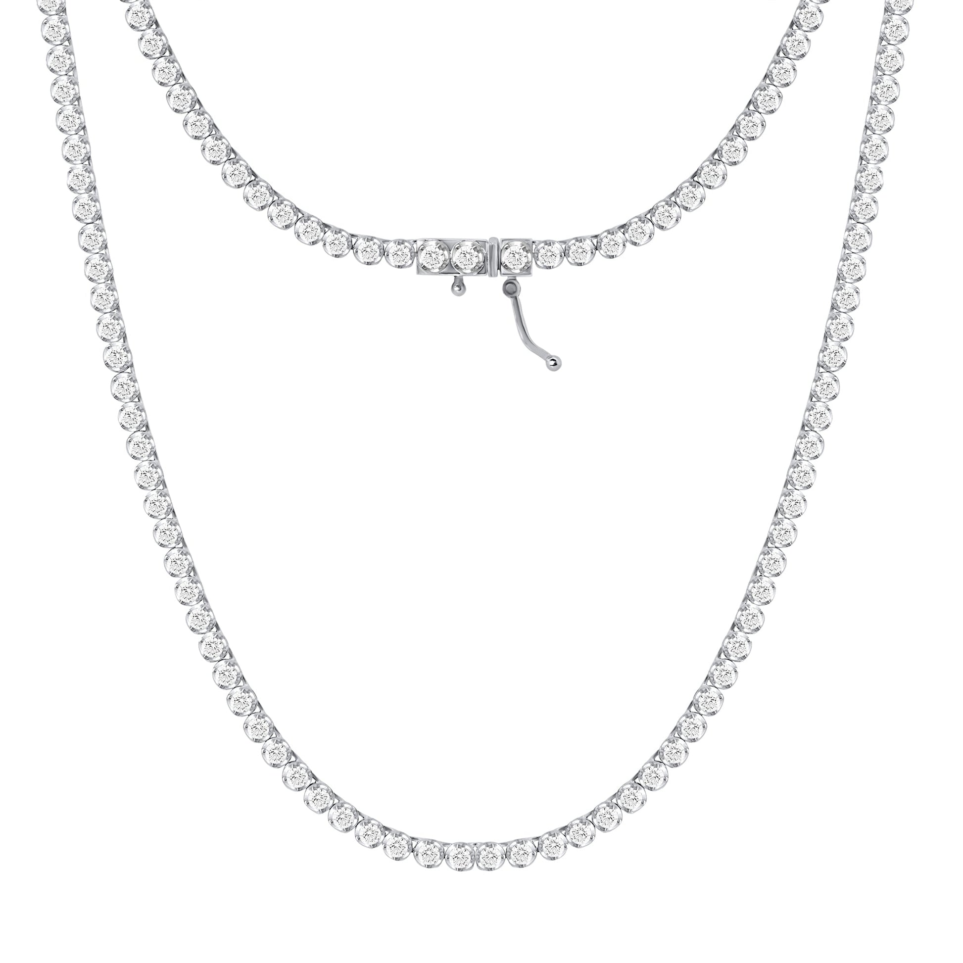 925 Silver Lab Grown Diamond Tennis Necklace - Dewberry Diamonds