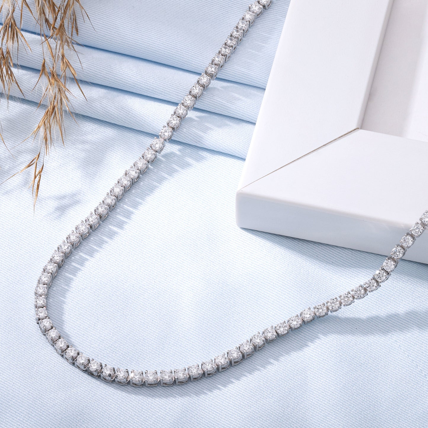 925 Silver Lab Grown Diamond Tennis Necklace - Dewberry Diamonds