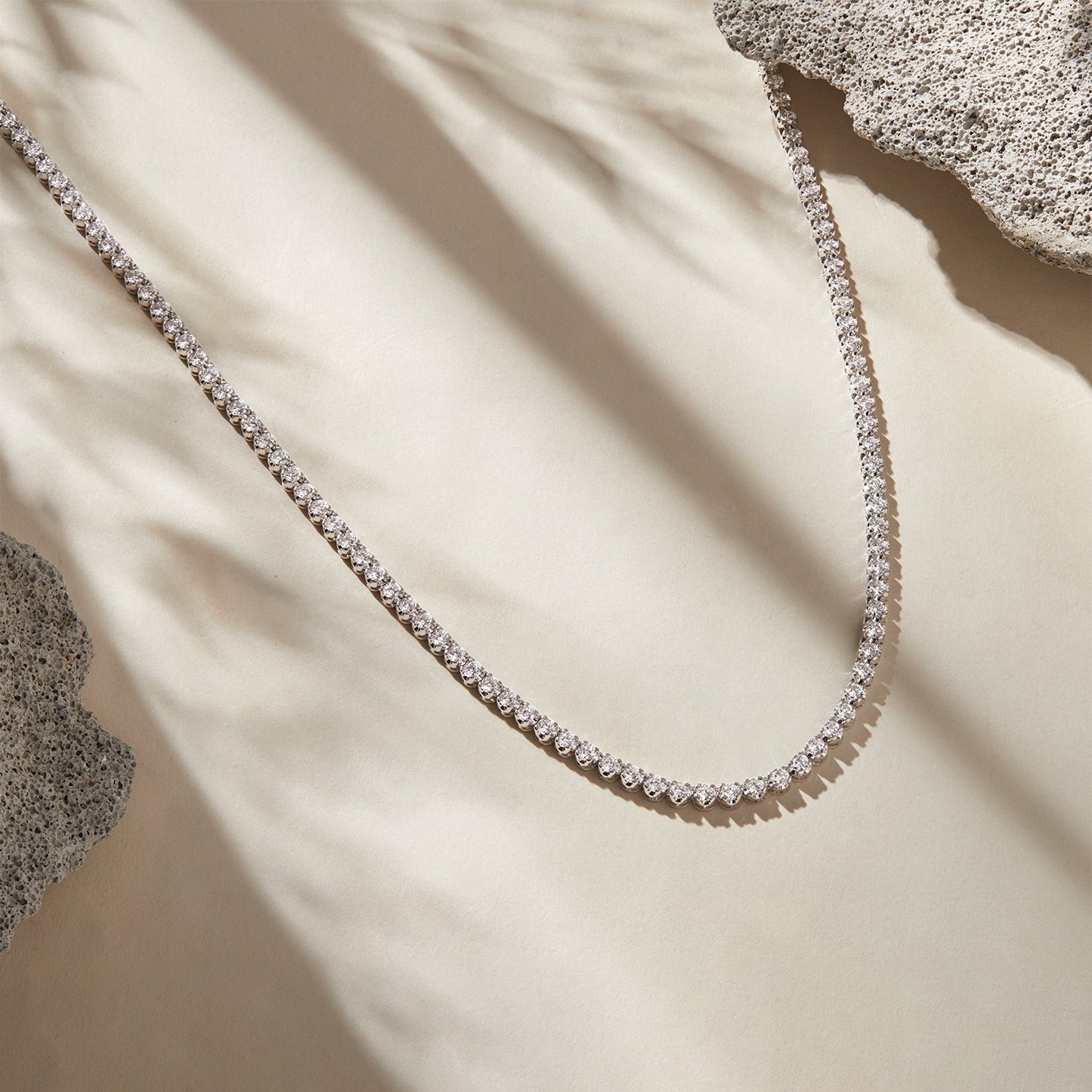 925 Silver Lab Grown Diamond Tennis Necklace - Dewberry Diamonds